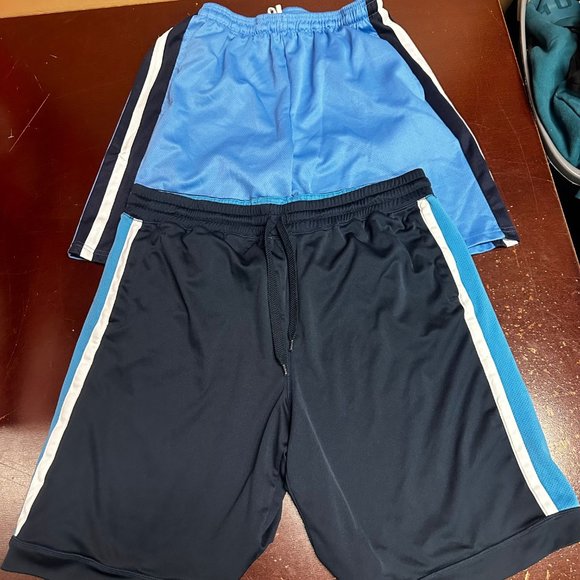 Old Navy Mens Blue Elastic Waist Pockets 2 Pairs Of Running Shorts Size L XL - Picture 1 of 4